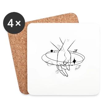du bist mein Universum - Geschenkidee zum Valentinstag - Untersetzer (4er-Set) - Weiß - Vorne