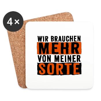 Mehr ich - Untersetzer (4er-Set) - Weiß - Vorne