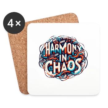 L’harmonie dans le chaos - Typographie musicale - Dessous de verre (lot de 4) - blanc - Devant