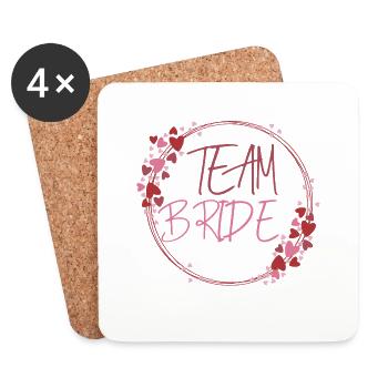 Team Bride - Untersetzer (4er-Set) - Weiß - Vorne