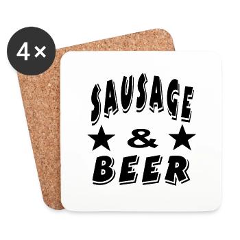 Bier - Untersetzer (4er-Set) - Weiß - Vorne