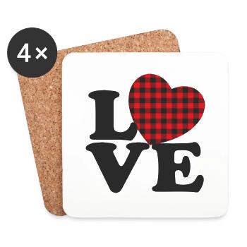 Liebe mich Valentinstag Alles Gute zum Valentinstag Valentinstag - Untersetzer (4er-Set) - Weiß - Vorne