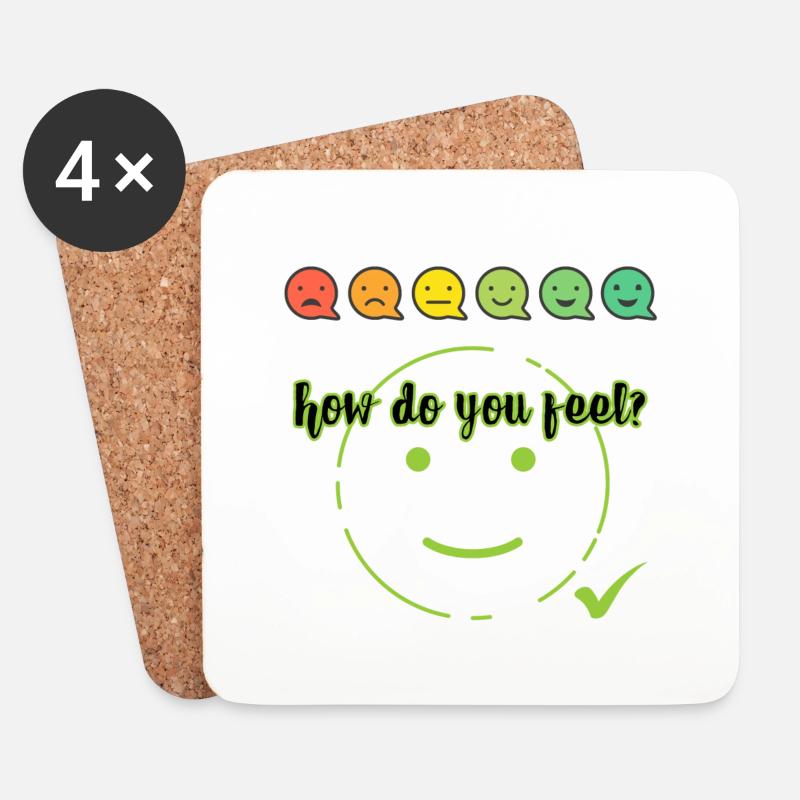 how do you feel - Untersetzer (4er-Set) - Weiß