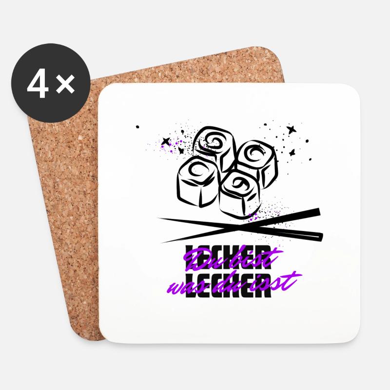 Du bist was du isst - Untersetzer (4er-Set) - Weiß