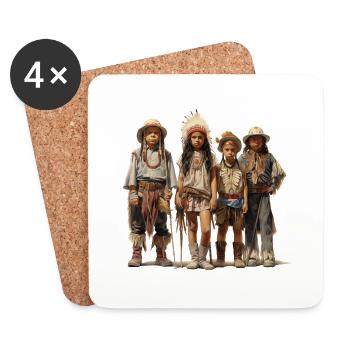 Carnival disguise with imagination - Coasters (set of 4) - white - Front