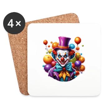 Horror Clown / Circus / Funny / Show / Halloween - Coasters (set of 4) - white - Front