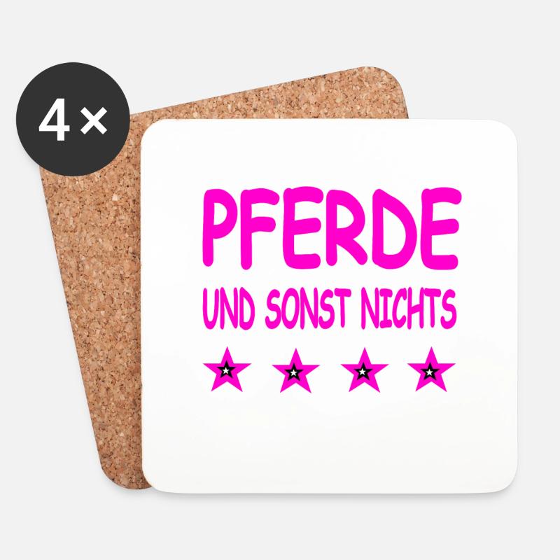 Pferde - Untersetzer (4er-Set) - Weiß
