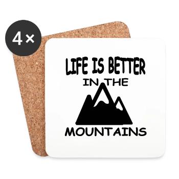 Montagnes - Dessous de verre (lot de 4) - blanc - Devant