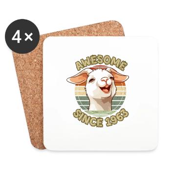 awesome Since 1963-1963 Humor Birthday Gift - Coasters (set of 4) - white - Front