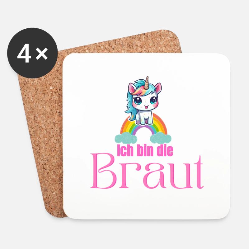 Ich bin die Braut - Untersetzer (4er-Set) - Weiß