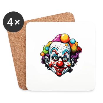 Clown / Circus / Carnival / Carnival / Playful - Coasters (set of 4) - white - Front