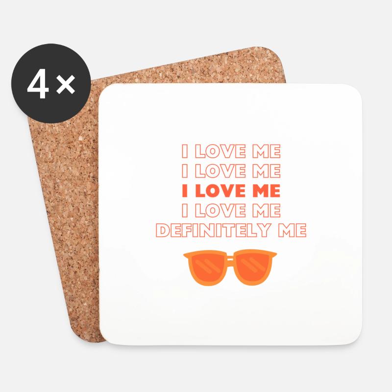 I Love Me - Untersetzer (4er-Set) - Weiß