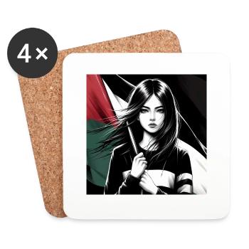 Palestine - Dessous de verre (lot de 4) - blanc - Devant