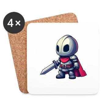 Brave knight in comic book style for kids - Coasters (set of 4) - white - Front