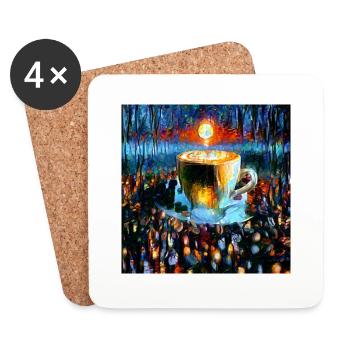 Vincent Van Coffee - Coasters (set of 4) - white - Front