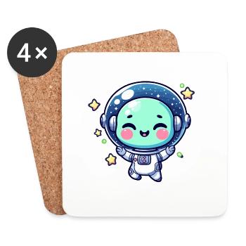 Designs For Kids – Freundliche Aliens - Untersetzer (4er-Set) - Weiß - Vorne