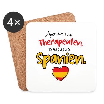Spanien meine Therapie. Therapiespruch Spanien - Untersetzer (4er-Set) - Weiß - Vorne