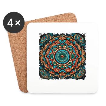 Colorful street art mandala - Coasters (set of 4) - white - Front