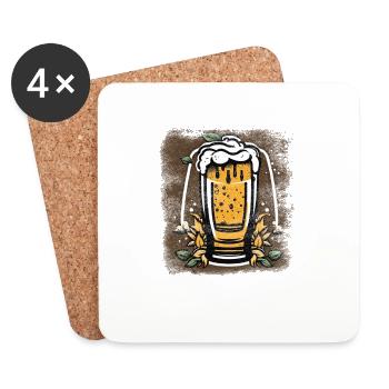 Kühles Blondes Bier - Untersetzer (4er-Set) - Weiß - Vorne