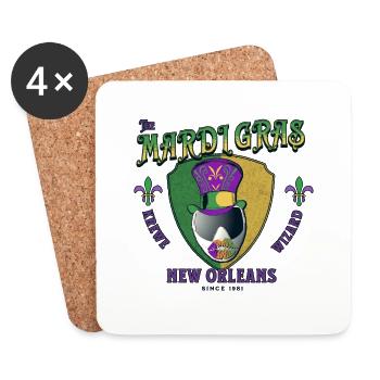 Mardi Gras Krewe Paintball Wisard - Coasters (set of 4) - white - Front