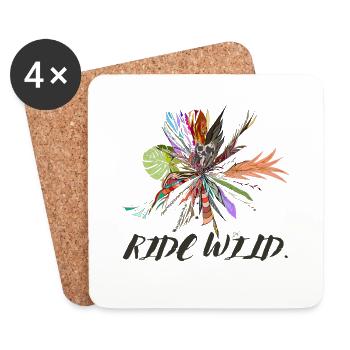 RIDE WILD - Untersetzer (4er-Set) - Weiß - Vorne