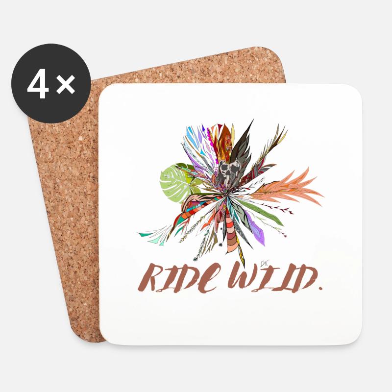 RIDE Wild - Untersetzer (4er-Set) - Weiß