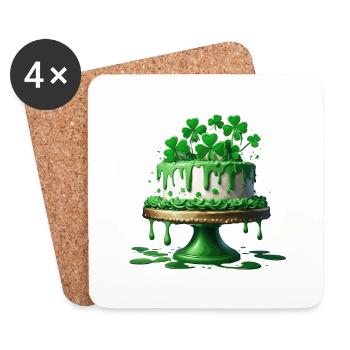 Gâteau d’anniversaire / Gâteau / Joyeux anniversaire / Gâteau - Dessous de verre (lot de 4) - blanc - Devant
