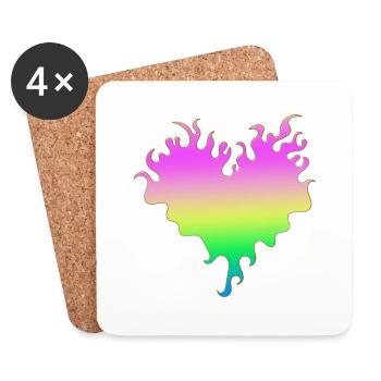 Love Happy Heart Card Valentine Vector Design Art - Coasters (set of 4) - white - Front