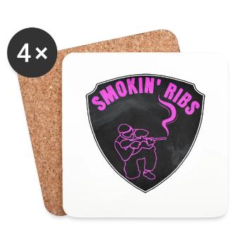 Smokin' ribs in paintball - Coasters (set of 4) - white - Front