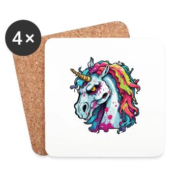 Unicorn / mythical creatures / fairy tales / magic / glitter - Coasters (set of 4) - white - Front
