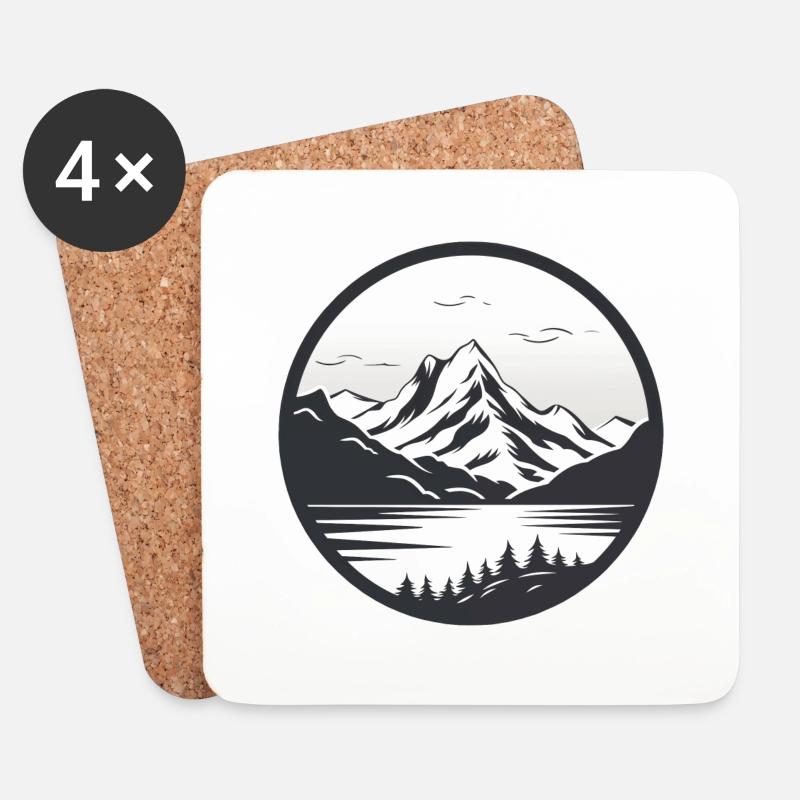 Frosty Mountain - Coasters (set of 4) - white