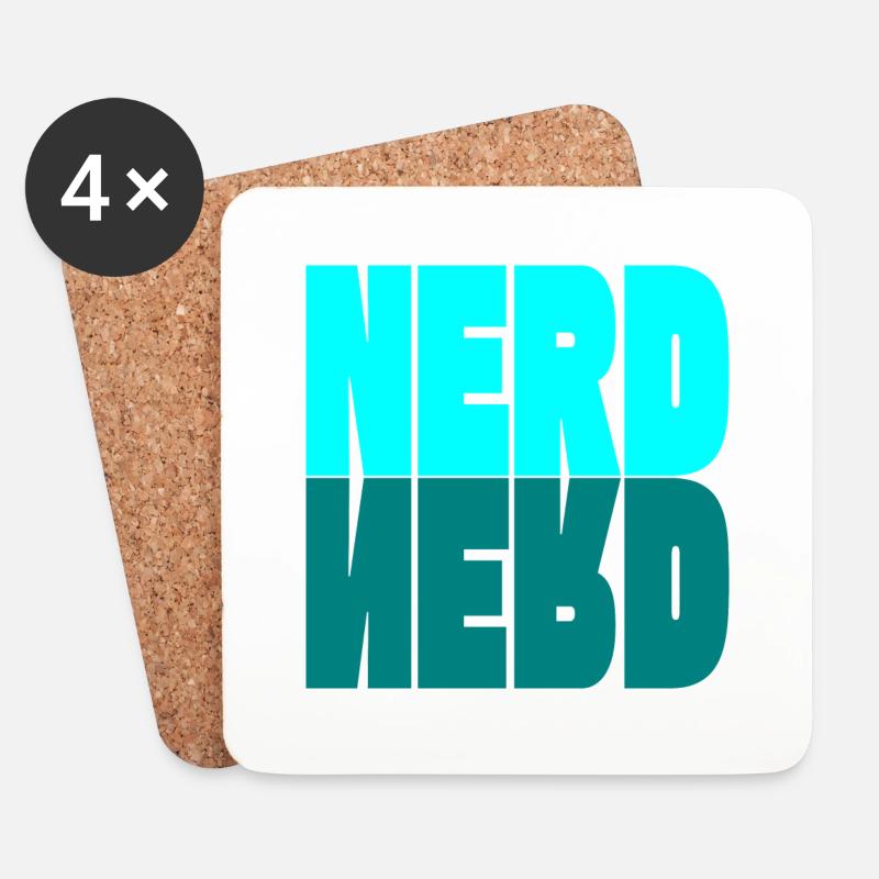 NERD - Untersetzer (4er-Set) - Weiß