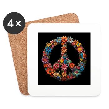 Peace - Untersetzer (4er-Set) - Weiß - Vorne