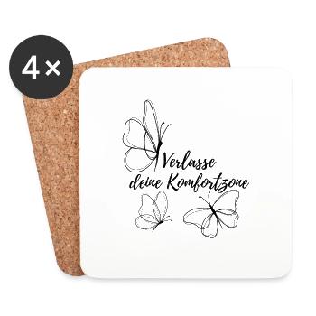 Get out of your comfort zone - Coasters (set of 4) - white - Front