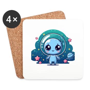 Designs For Kids – Fröhliche Nilpferde - Untersetzer (4er-Set) - Weiß - Vorne