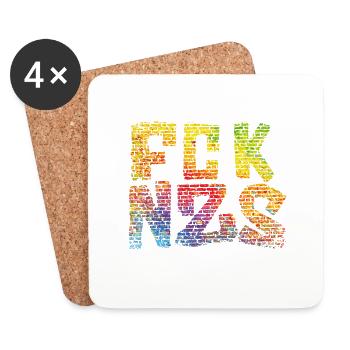FCK NZS - Dessous de verre (lot de 4) - blanc - Devant