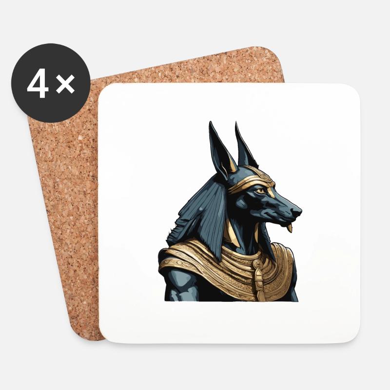 Ägypten / Pharao / Mumien / Hieroglyphen / Sphinx - Untersetzer (4er-Set) - Weiß