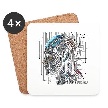 Digital Mind - Untersetzer (4er-Set) - Weiß - Vorne