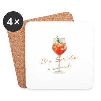 C’est Spritz o ́clock - Spritz minimaliste - Dessous de verre (lot de 4) - blanc - Devant