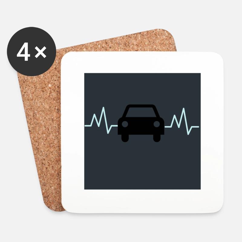 auto - Untersetzer (4er-Set) - Weiß