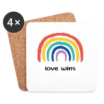 regenbogen love wins - Untersetzer (4er-Set) - Weiß - Vorne
