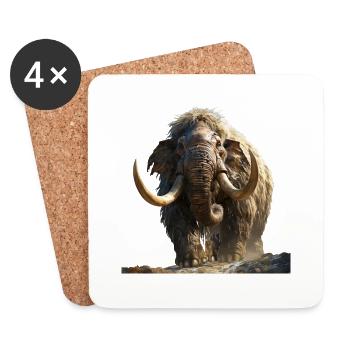 Das Mammut ein Gigant der Eiszeit - Untersetzer (4er-Set) - Weiß - Vorne