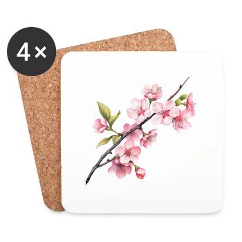 Sakura Spring - Coasters (set of 4) - white - Front