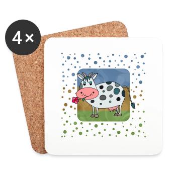 Cow - Coasters (set of 4) - white - Front