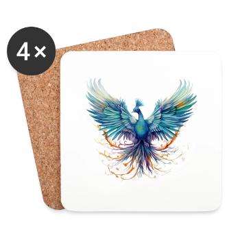 Fantasy-Vogel - Untersetzer (4er-Set) - Weiß - Vorne