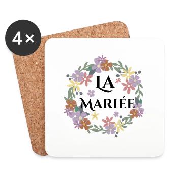 Floral Bride - Die Brautblumen - Untersetzer (4er-Set) - Weiß - Vorne