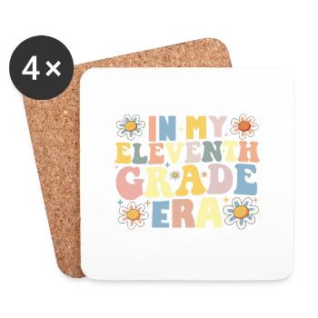 11th Grade In My Eleventh Grade Era Back To School - Coasters (set of 4) - white - Front