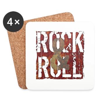 Musik, Retro, Heavy Metal, Hard Rock, Punk, Vinyl, Pop - Untersetzer (4er-Set) - Weiß - Vorne