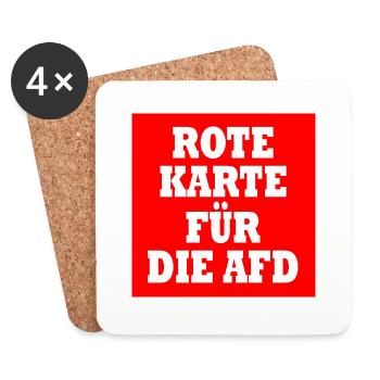 Rote karte für die afd - Untersetzer (4er-Set) - Weiß - Vorne