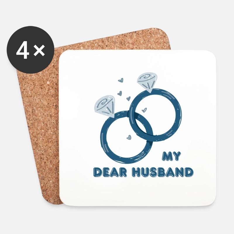 My Dear husbans - Untersetzer (4er-Set) - Weiß